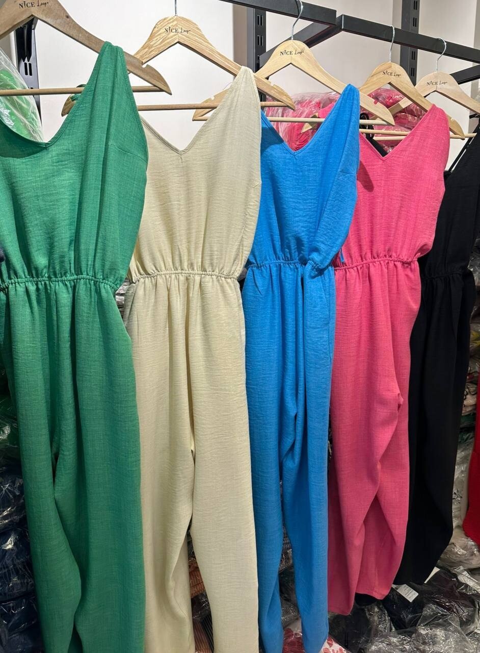 Ayrobin Kumaş Askılı Tulum