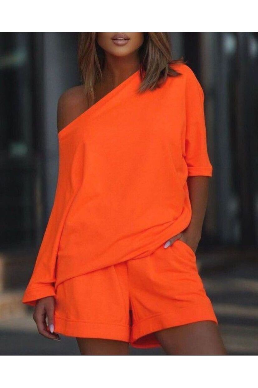 Bluz & Şort Takım İki İplik Pamuklu Kumaş