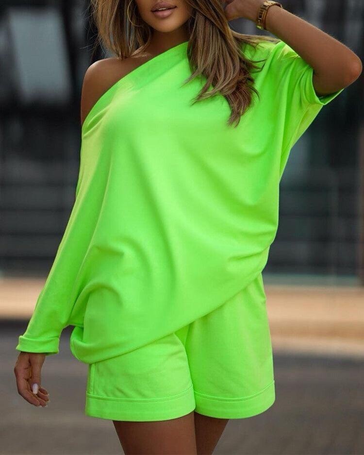 Bluz & Şort Takım İki İplik Pamuklu Kumaş