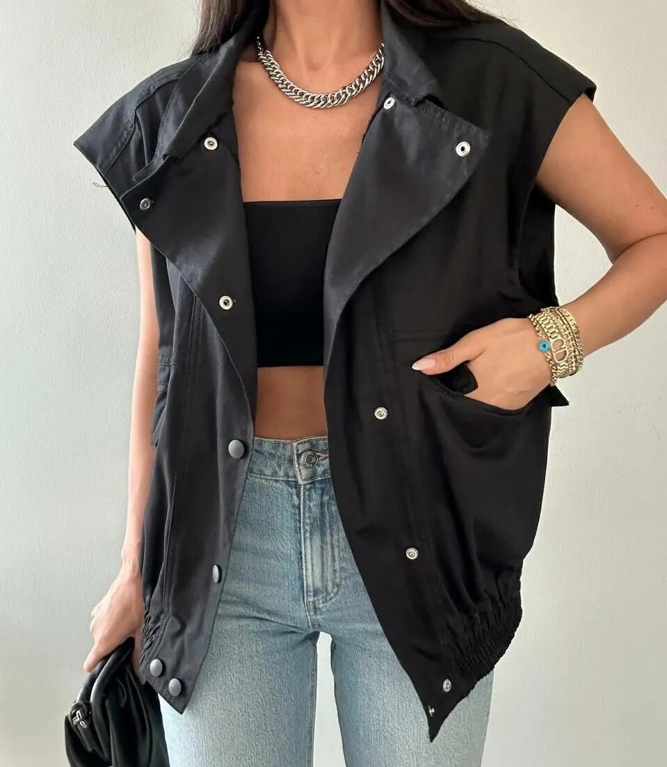 Cepli Denim Tarz Yelek