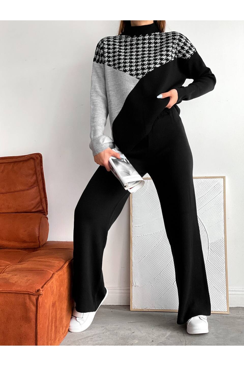 Etnik Desen Triko Takım