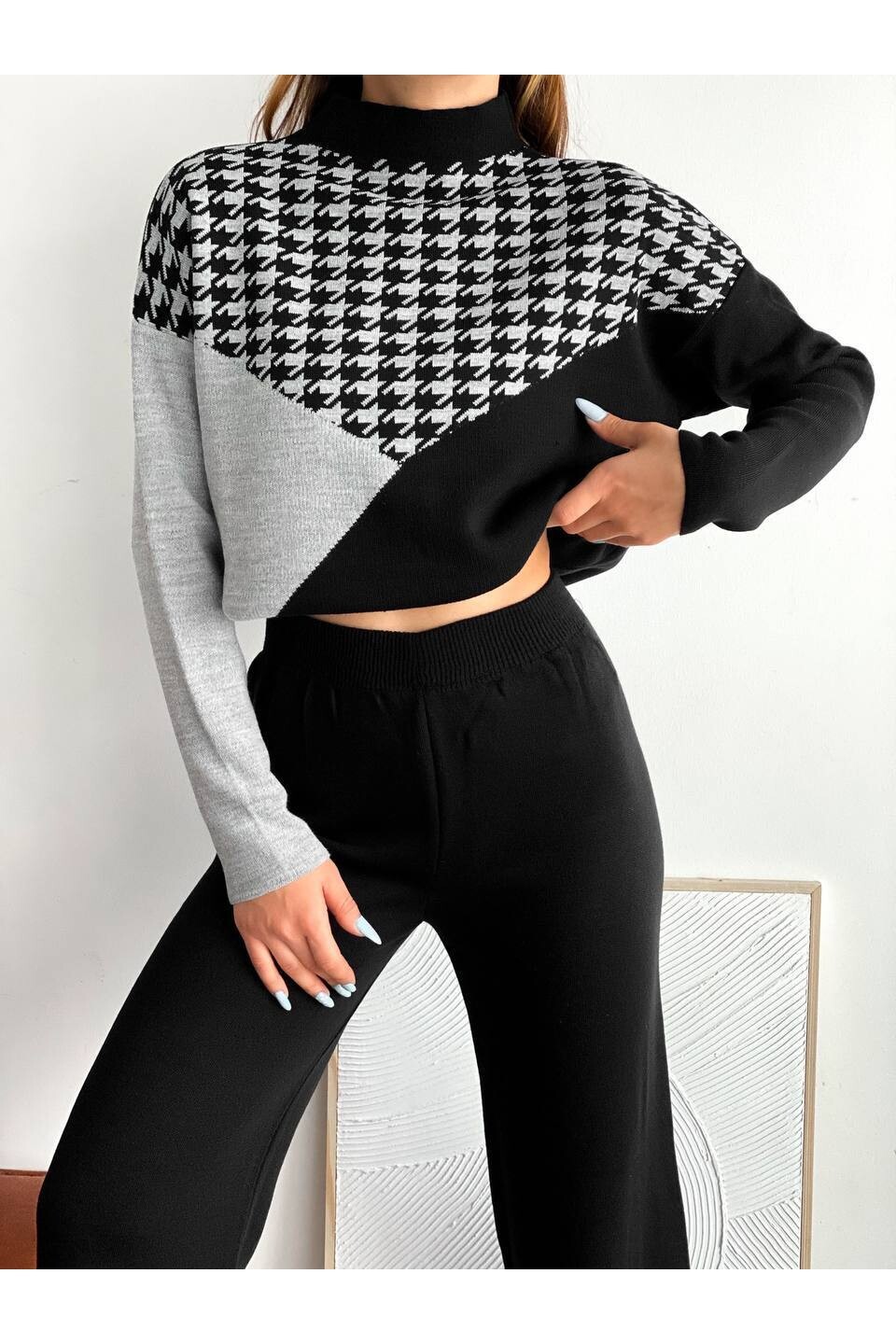 Etnik Desen Triko Takım