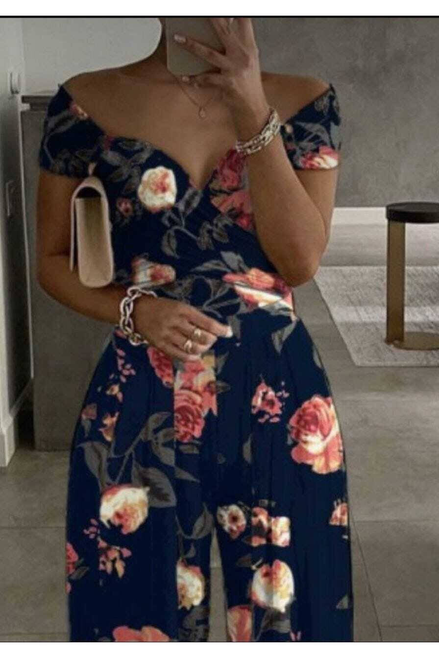 Ithal Mikro Kumaş Çiçekli Tulum