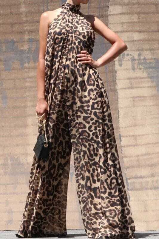 Ithal Mikro Kumaş Leopr Tulum