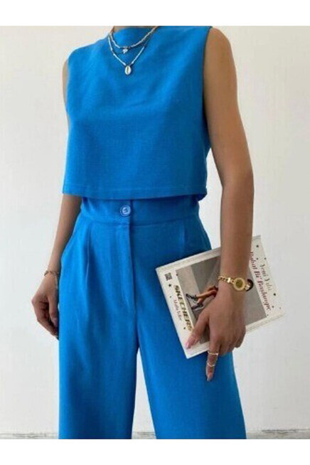 Keten Bluz & Pantolon Takım