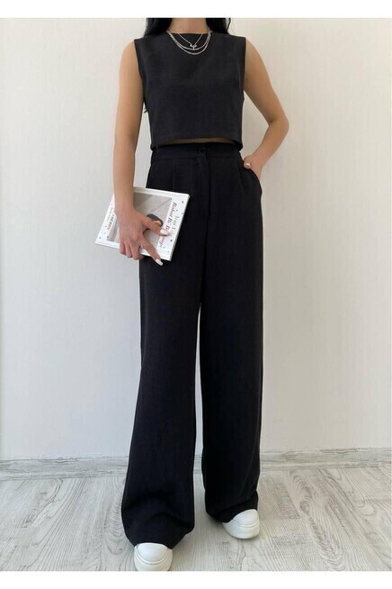 Keten Bluz & Pantolon Takım