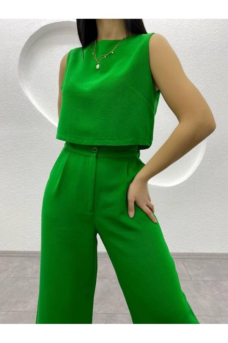 Keten Bluz & Pantolon Takım