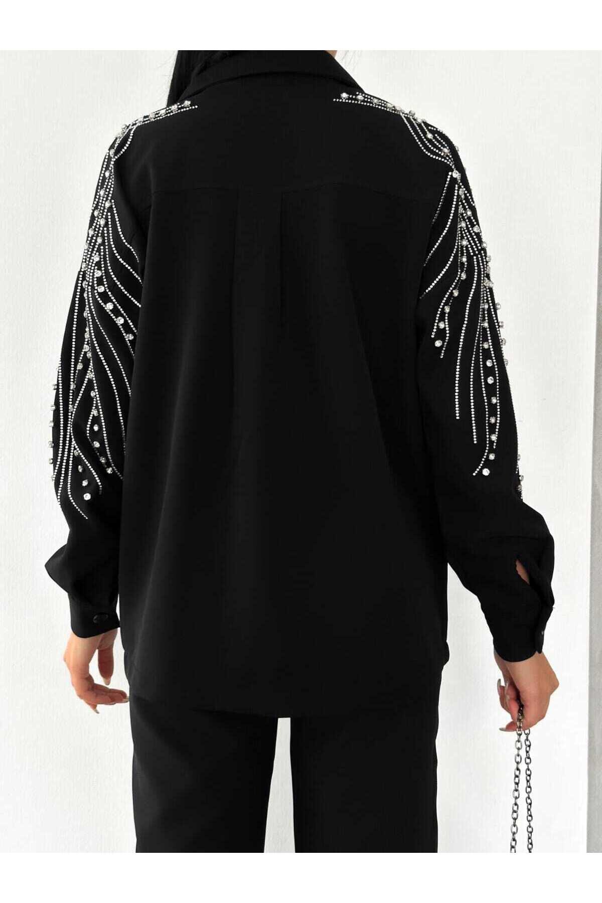 Taş Detaylı Dabıl Kumaş Takım