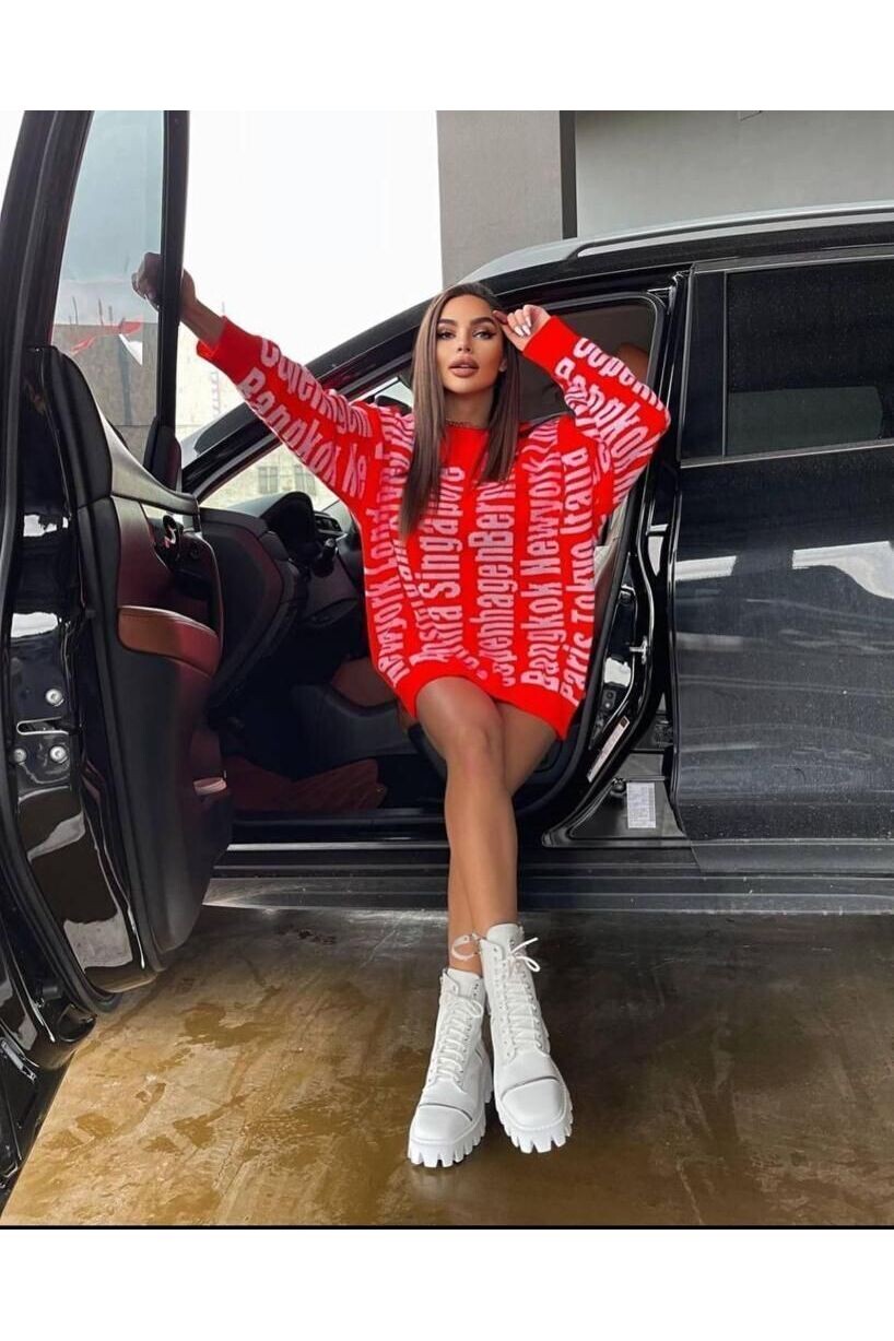 Yazılı Triko Kazak