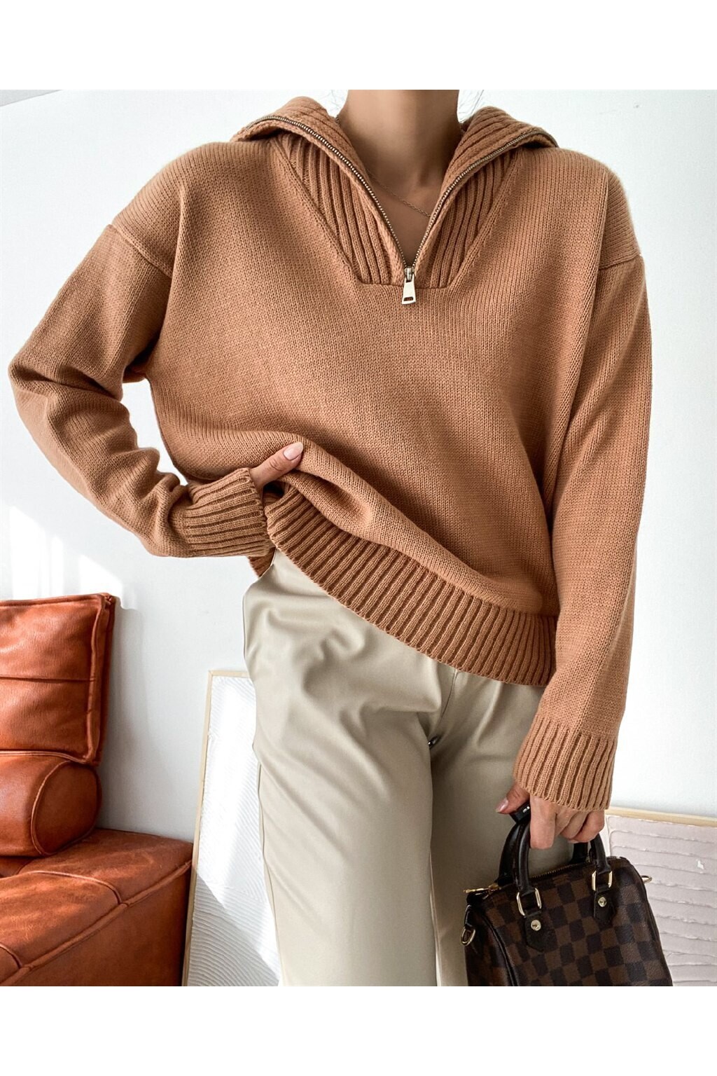 Z@R@ Fermuarlı Triko