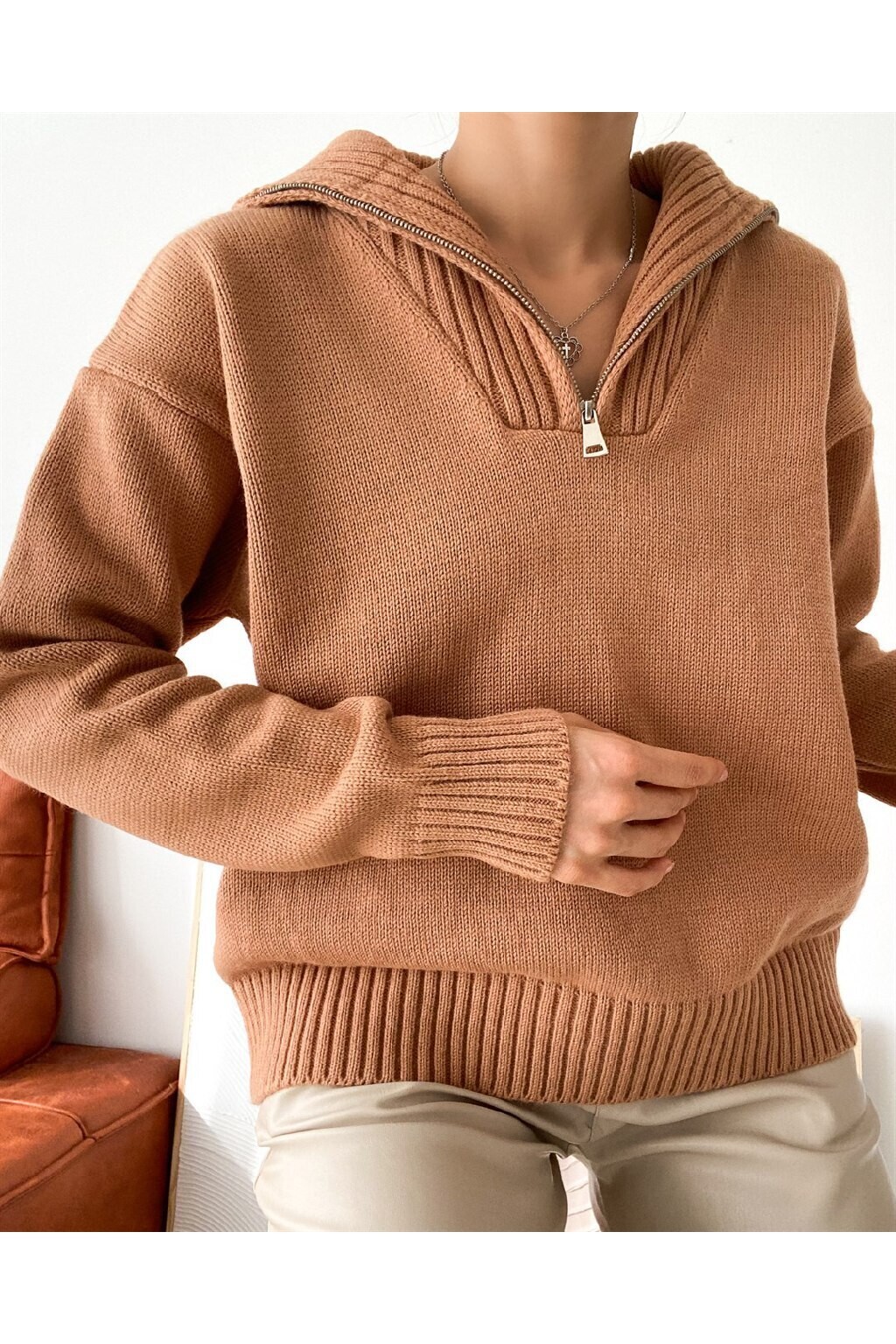 Z@R@ Fermuarlı Triko