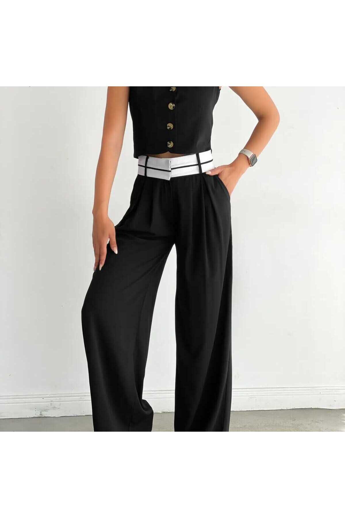 Zra Model Poli Viskon Kumaş Yelek Pantolon Takım