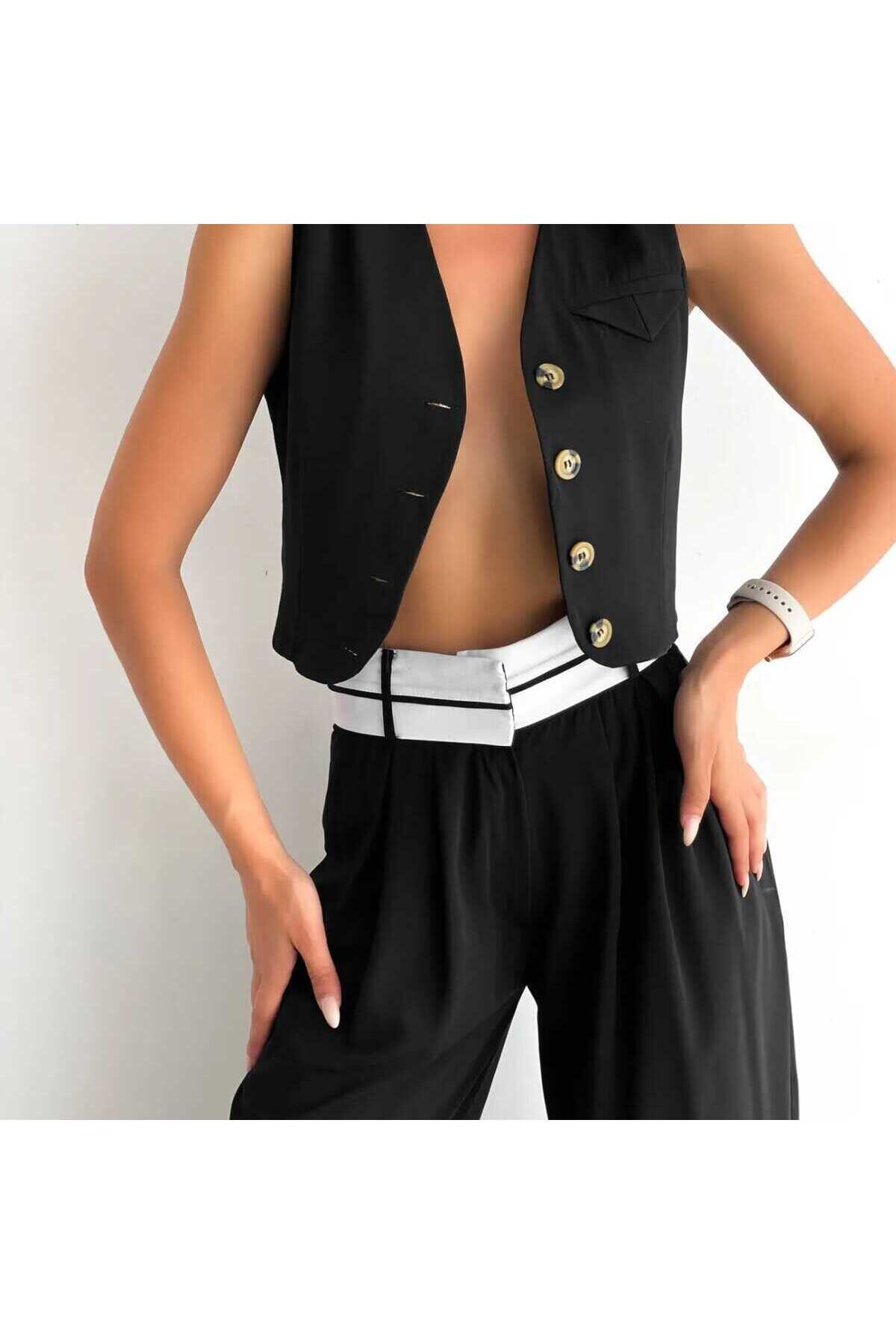 Zra Model Poli Viskon Kumaş Yelek Pantolon Takım