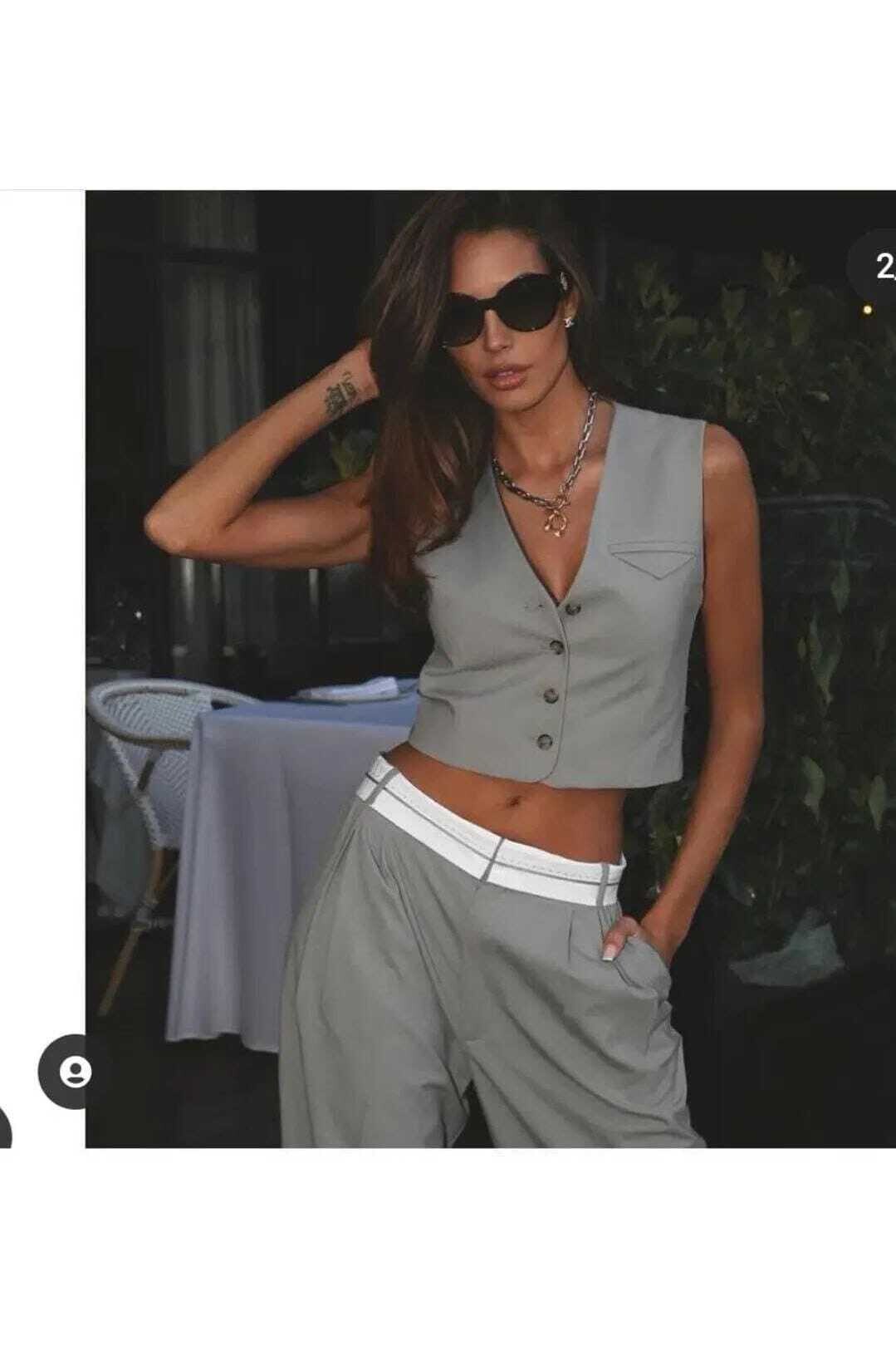 Zra Model Poli Viskon Kumaş Yelek Pantolon Takım