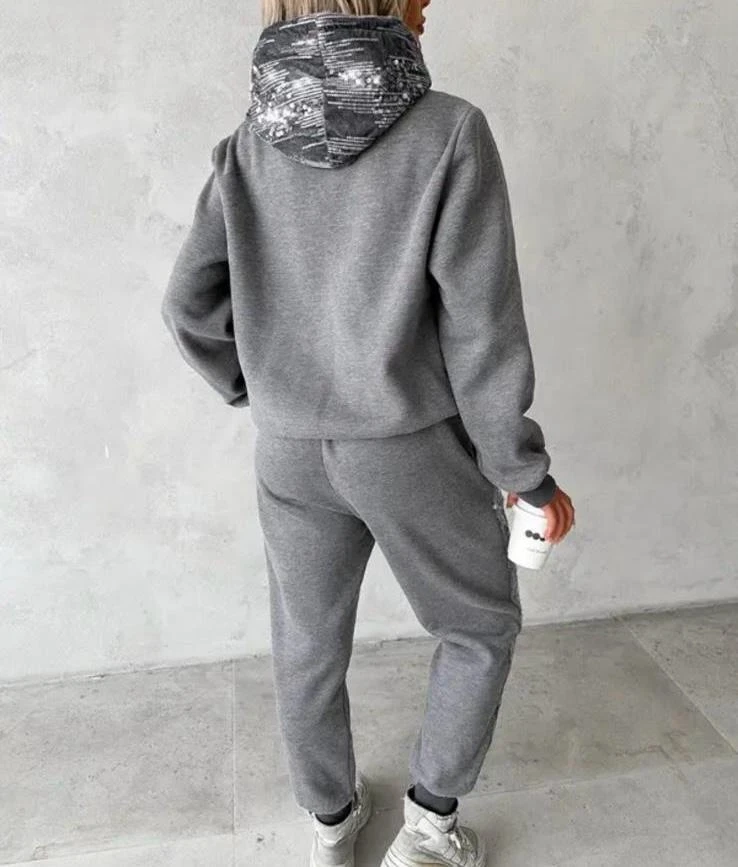 3 İplik Şardonlu Kumaş İthal Payet Aksesuar Detaylı Takım