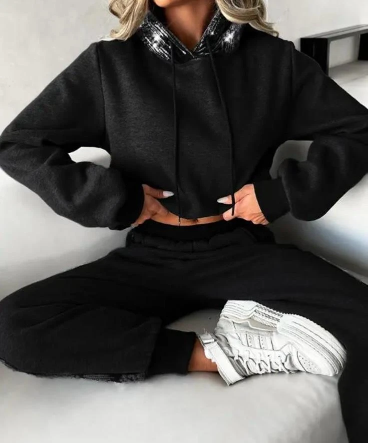 3 İplik Şardonlu Kumaş İthal Payet Aksesuar Detaylı Takım