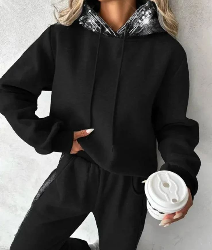 3 İplik Şardonlu Kumaş İthal Payet Aksesuar Detaylı Takım