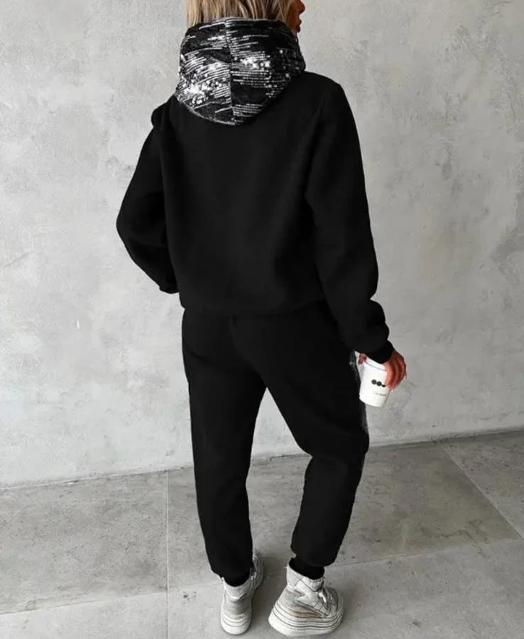 3 İplik Şardonlu Kumaş İthal Payet Aksesuar Detaylı Takım