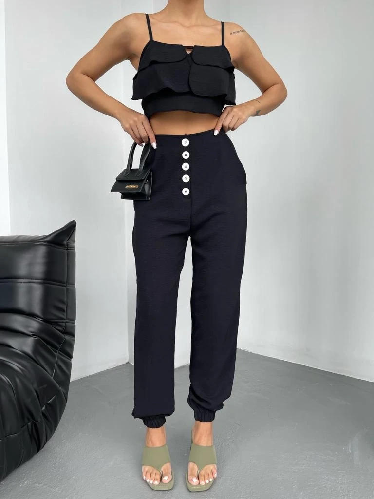 Aerobin Kumaş Bluz Pantolon Takım