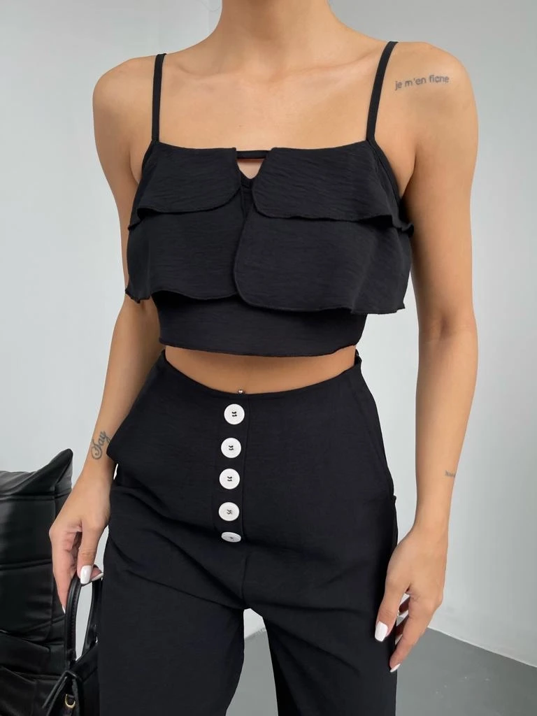 Aerobin Kumaş Bluz Pantolon Takım