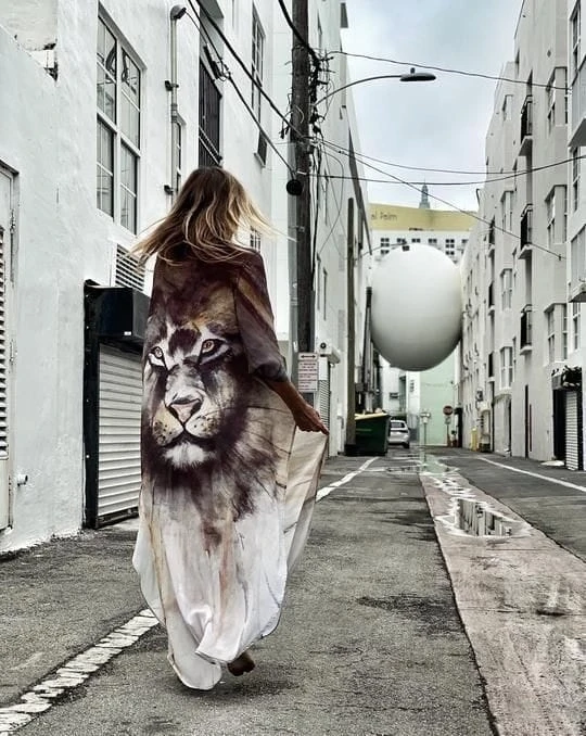 Asln Desenli Pareo Elbise