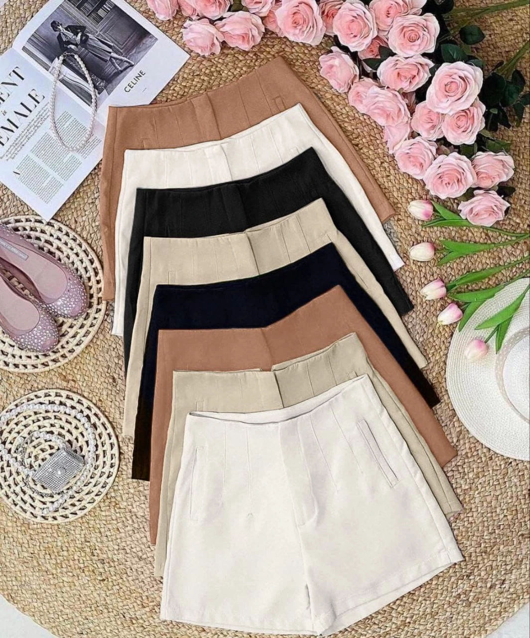 Atlas Kumaş Cepli Şort