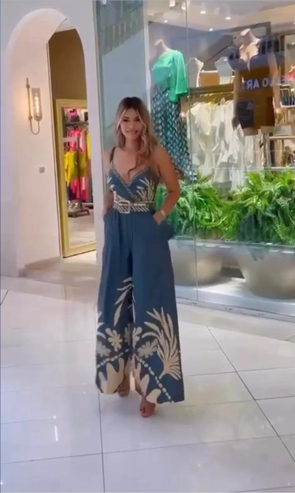 Atlas Kumaş Desenli Tulum