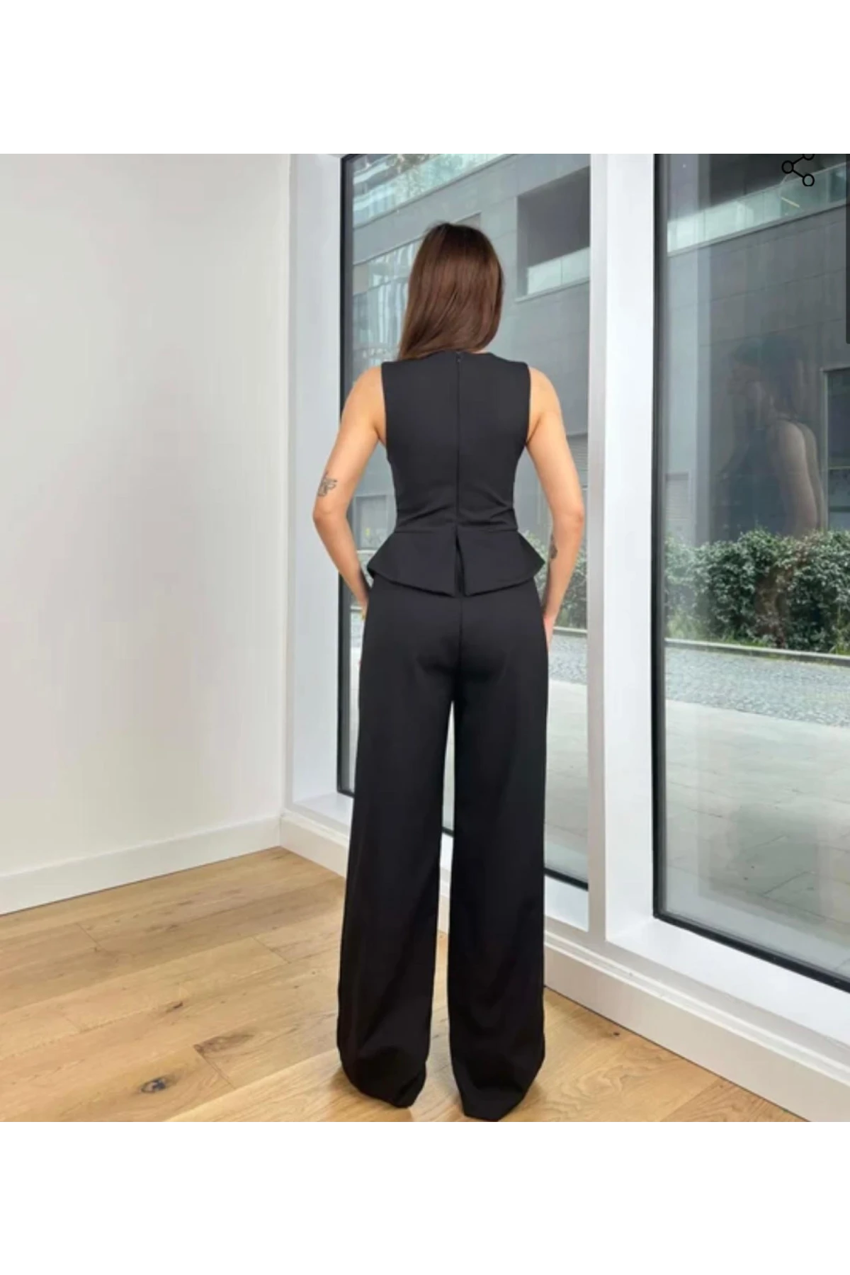 Atlas Kumaş Düğme Detaylı Takım