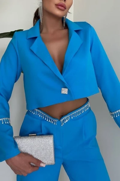 Atlas Kumaş İnci Detaylı Pantolon Ceket Takım