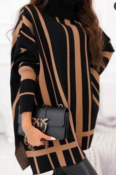 Balıkçı Yaka Salaş Tunik Kazak