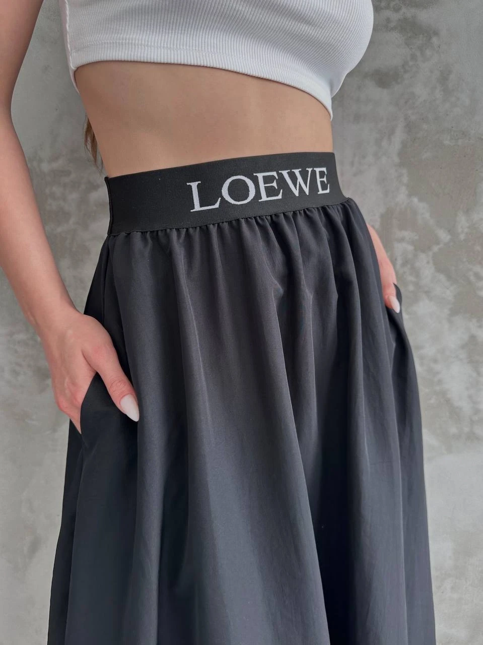 Beli Dokuma Lastik Yanlardan Cep Detaylı Paraşüt Etek