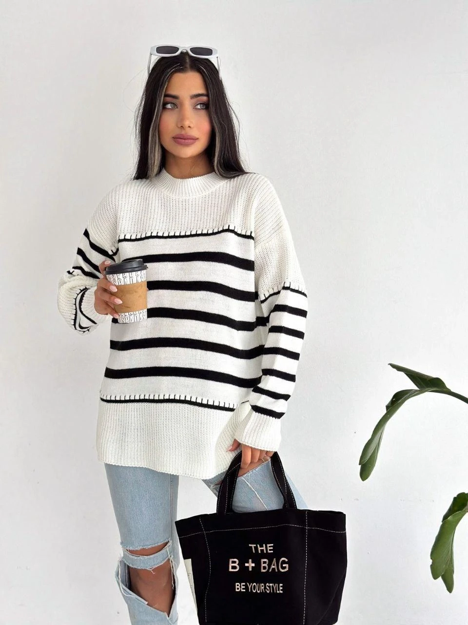 Bisiklet Yaka Çizgili Triko