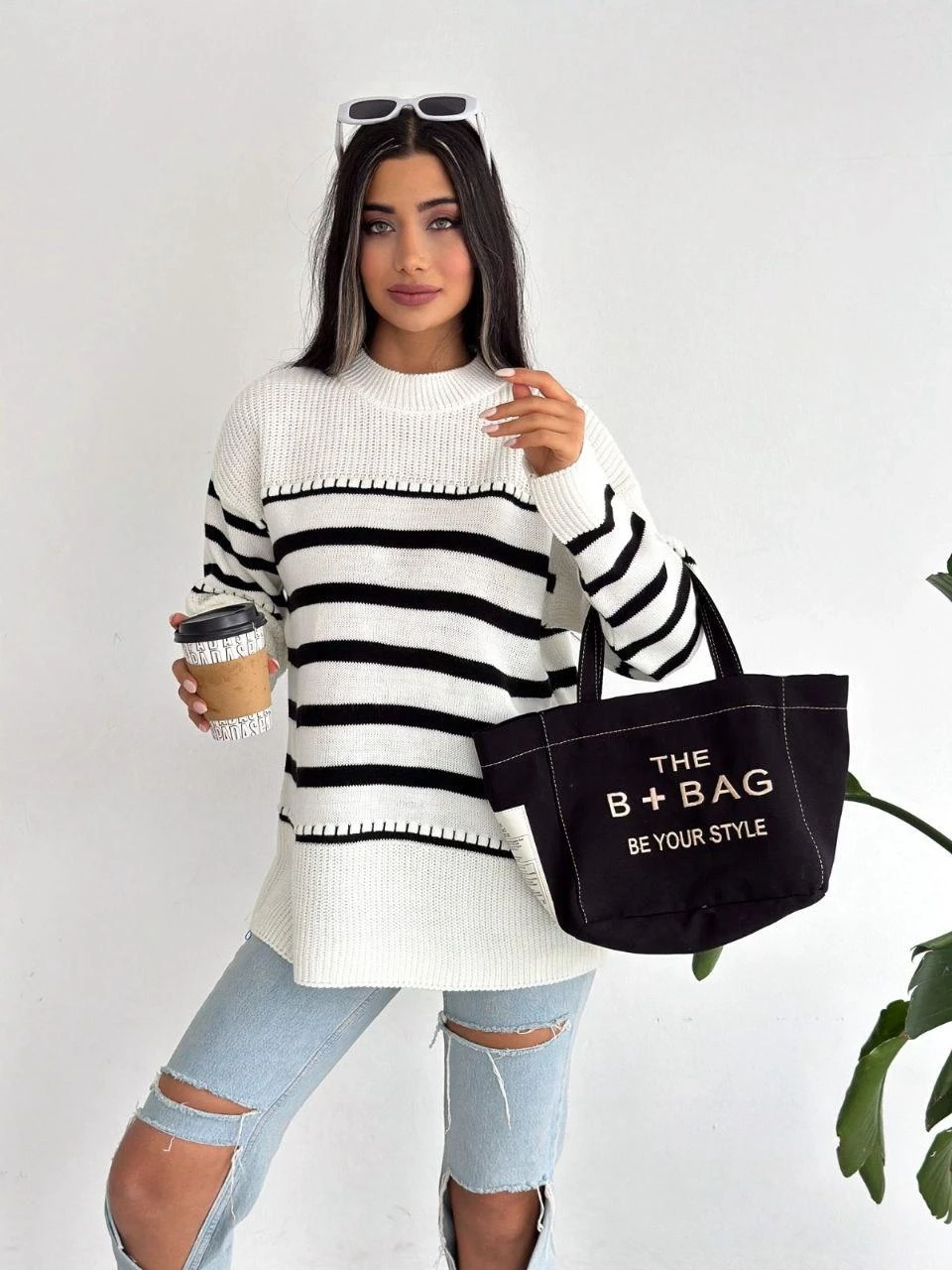 Bisiklet Yaka Çizgili Triko