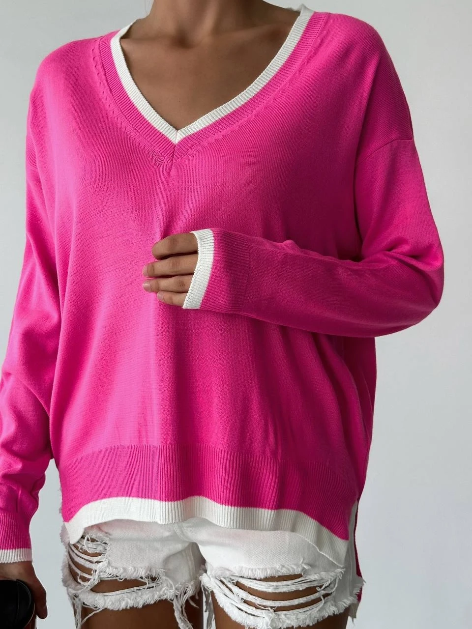 Biyeli V yaka Triko Kazak