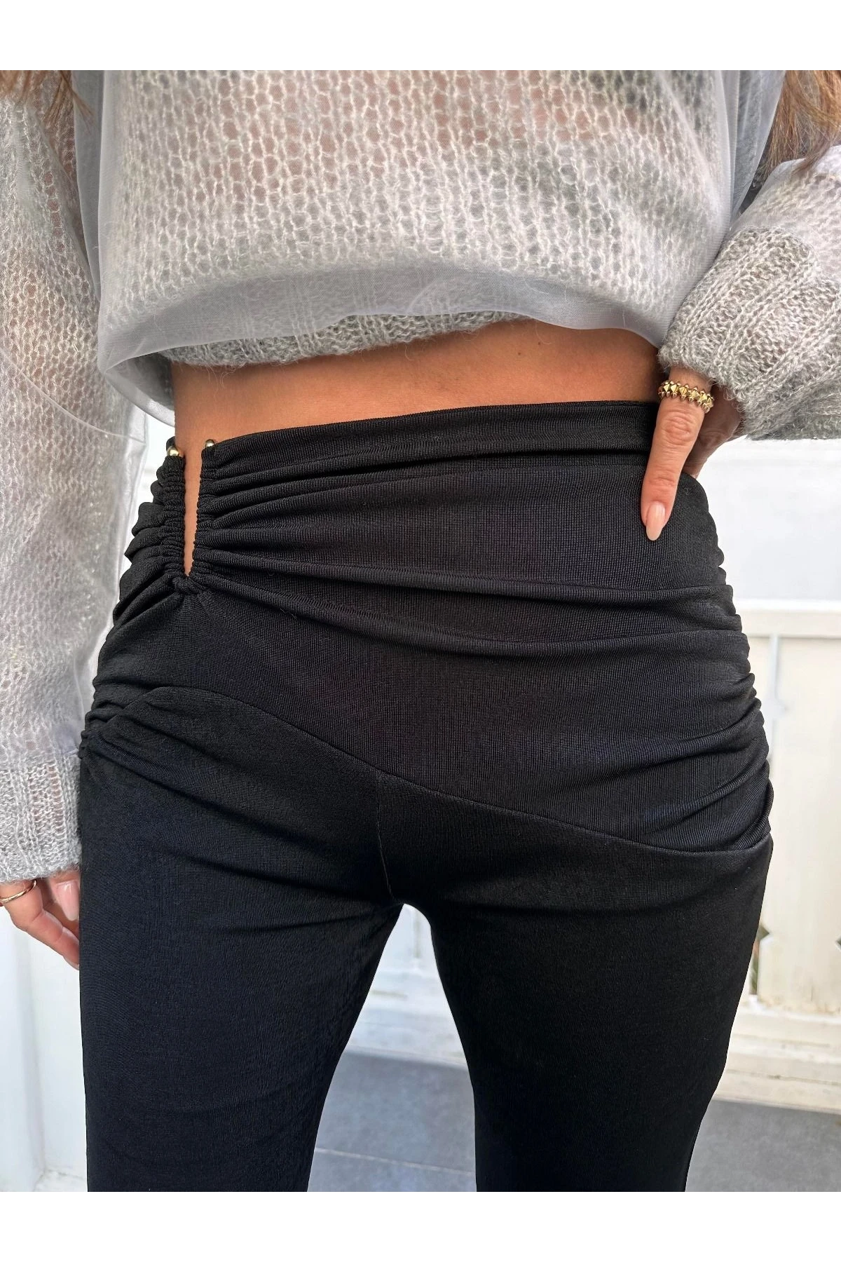 Buzzy Kumaş Toka Detaylı Pantolon