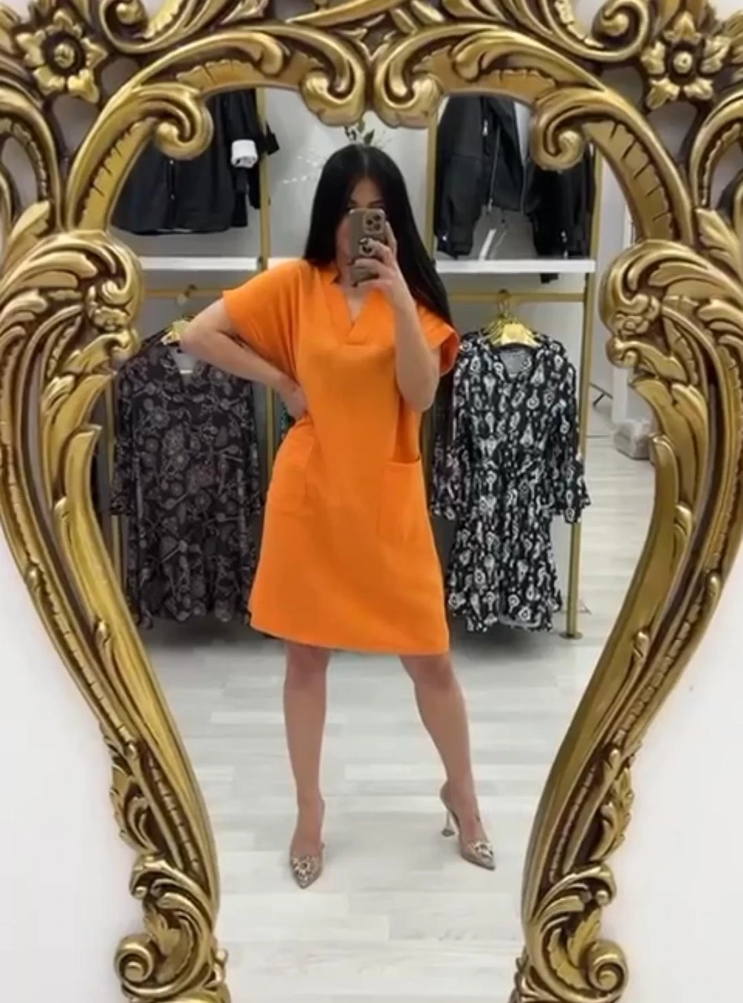 Cep Detaylı Midi Boy Elbise