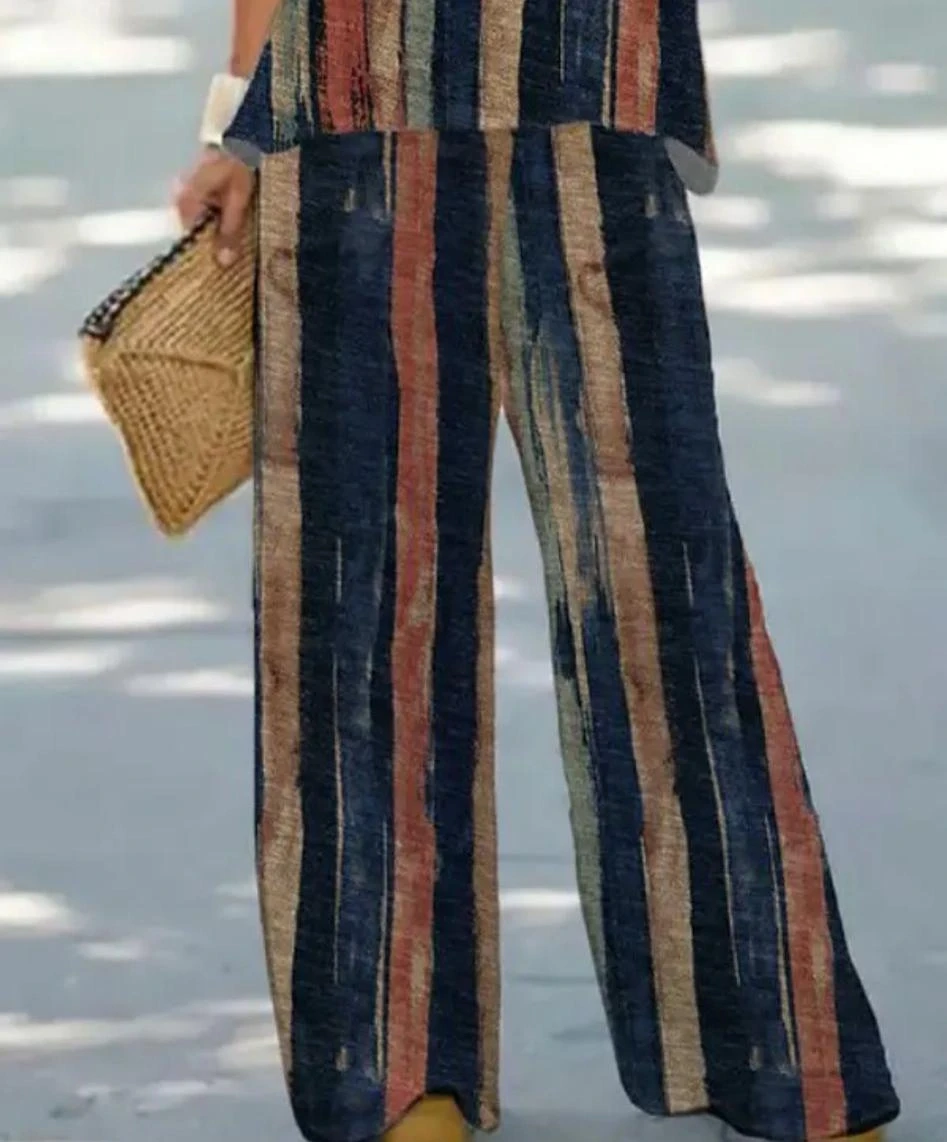 Çizgi Desenli Mikro Kumaş Takım