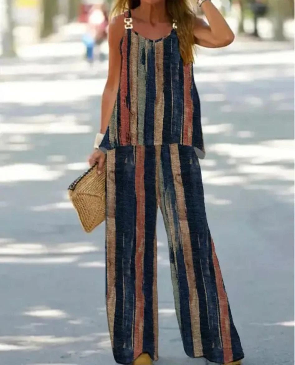 Çizgi Desenli Mikro Kumaş Takım