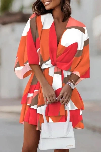 Crep Kumaş Eteği Katlı Elbise