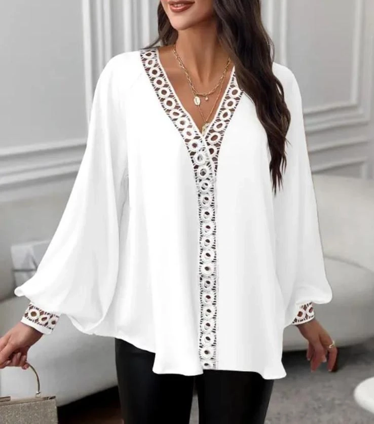 Dalgıç Kumaş Aksesuar Detaylı Salash Bluz