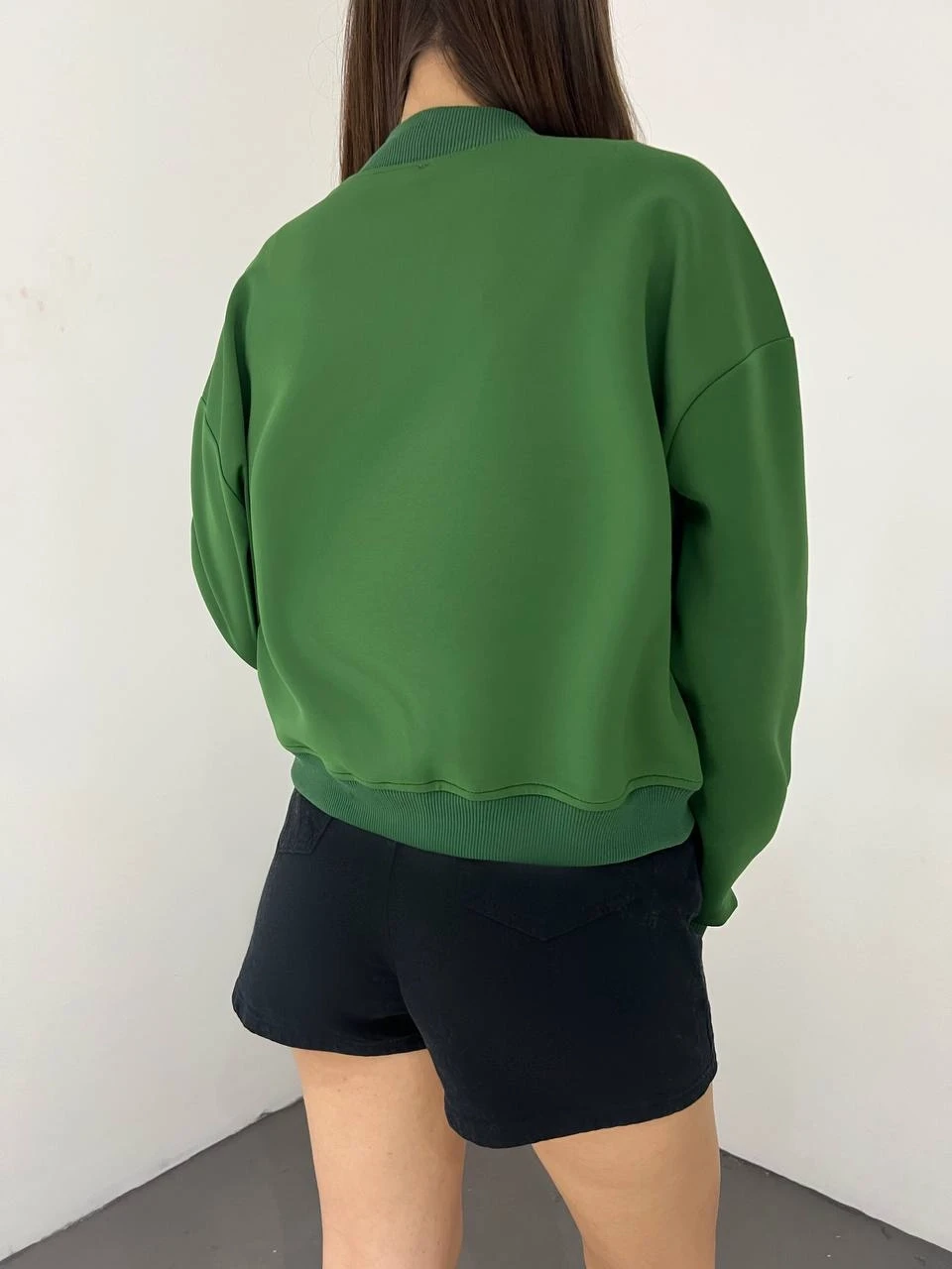 Dalgıç Kumaş Çift Cepli  Bomber Ceket