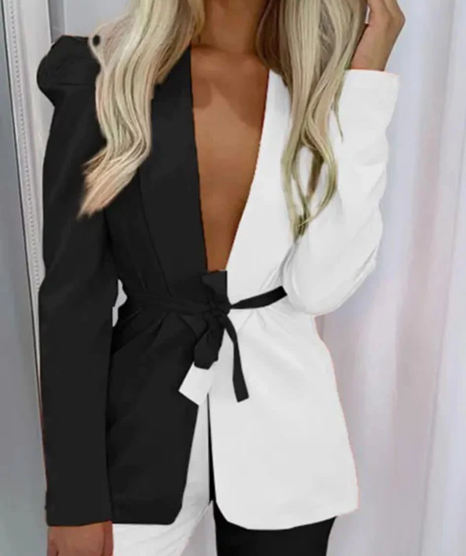 Dalgıç Kumaş Çift Renk Ceket Pantolon Takım