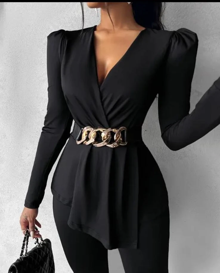 Dalgıç Kumaş Kemer Detaylı 2li Takım