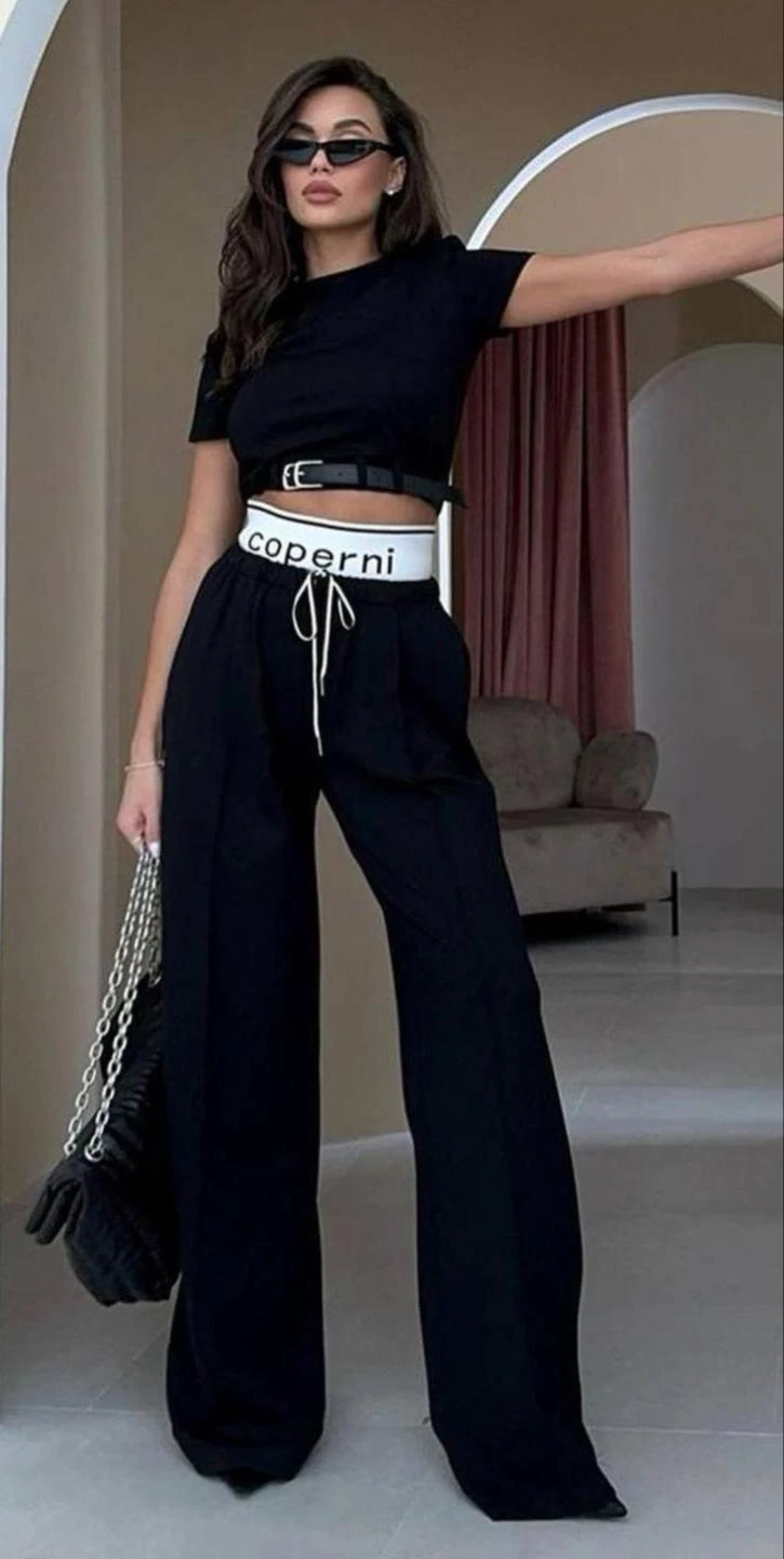 Dalgıç Kumaş Lastik ve Kemer Detaylı 2 li takım