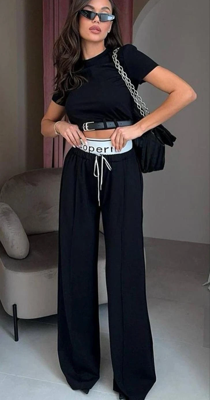 Dalgıç Kumaş Lastik ve Kemer Detaylı 2 li takım