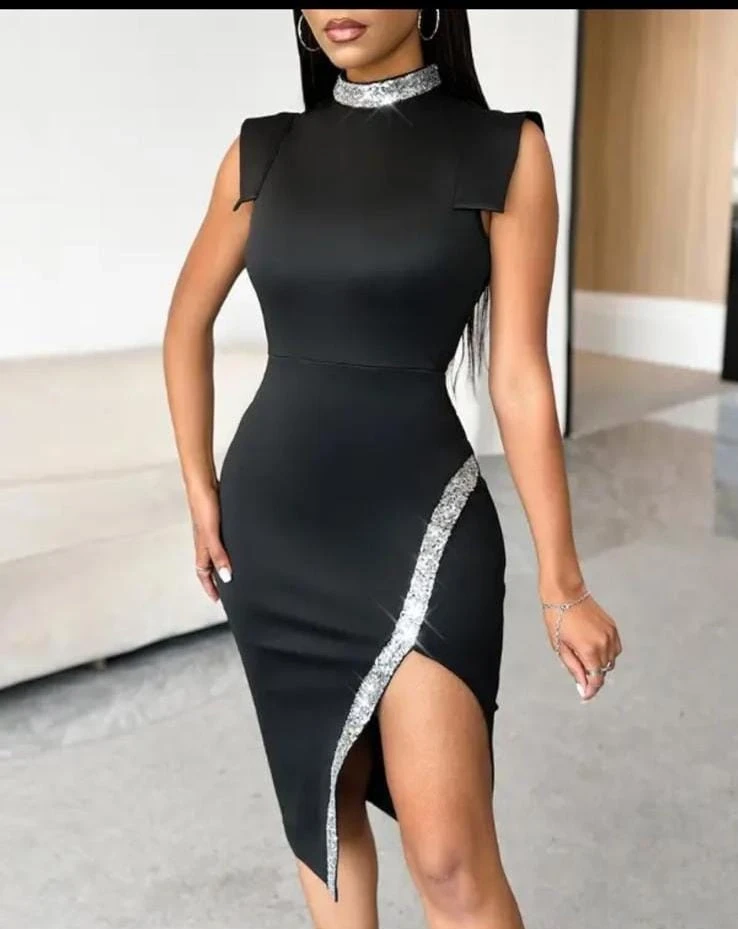 Dalgıç Kumaş Payet Detaylı Elbise