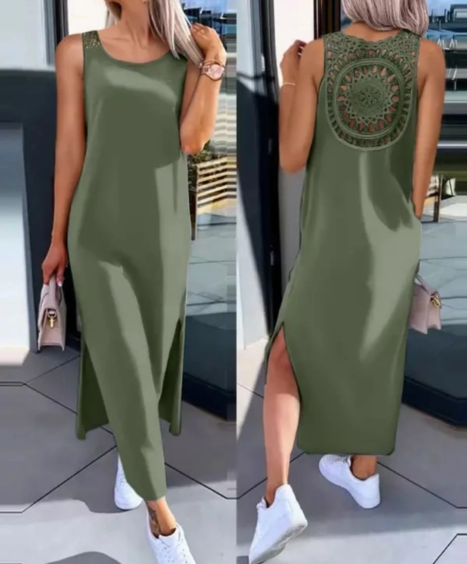 Dalgıç Kumaş Sırt Detaylı Elbise