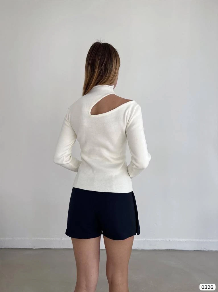 Damla Dekolteli Triko Bluz