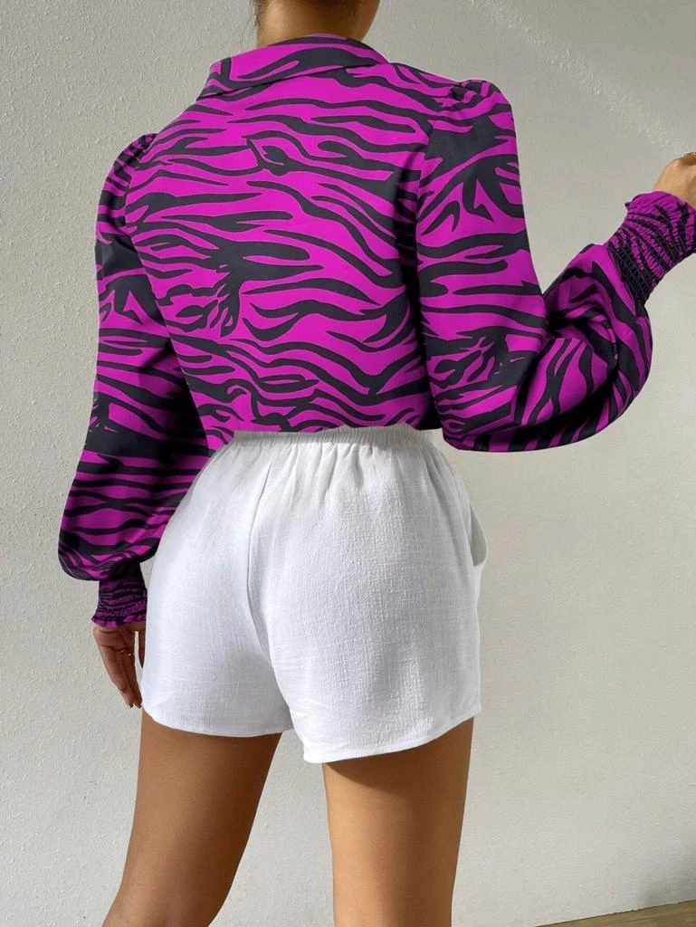 Desenli Saten Gömlek