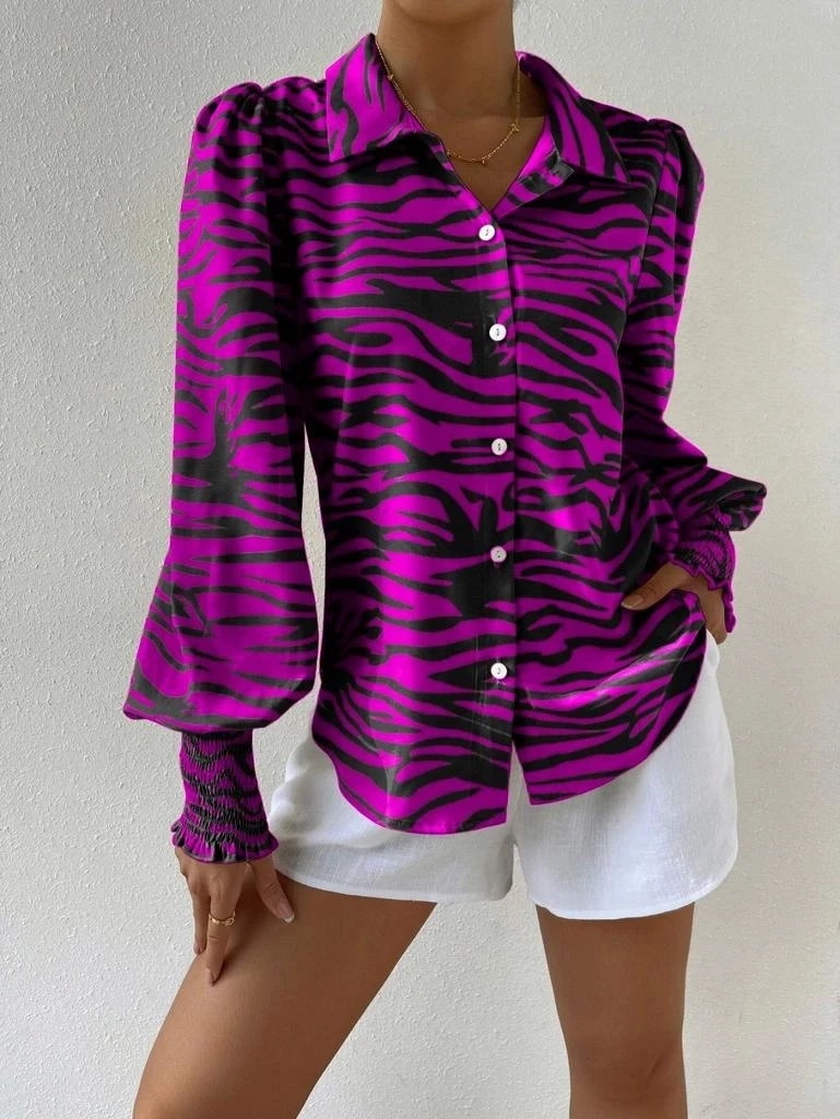 Desenli Saten Gömlek